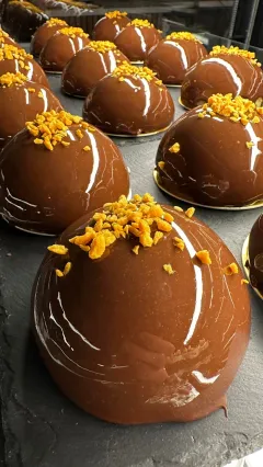 Glossy homemade chocolate desserts