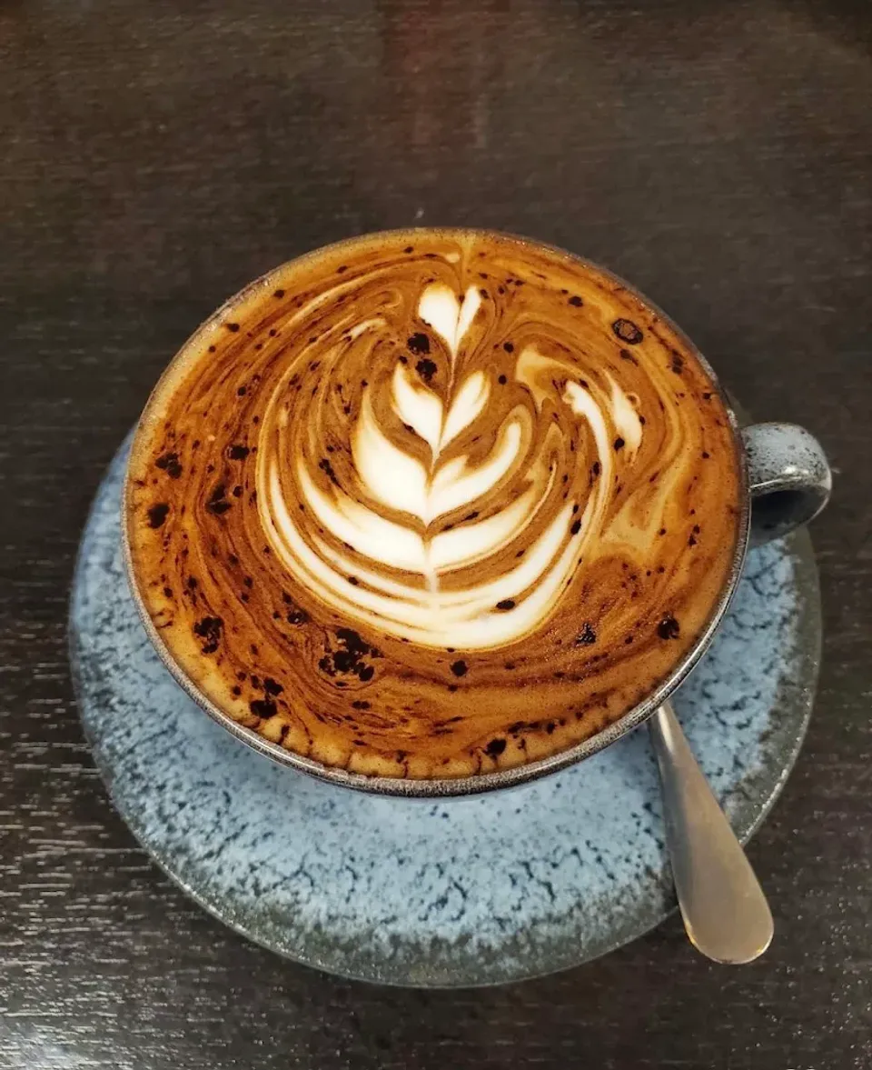 Latte art on a flat white